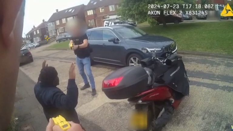 Esan being arrested. Pic: Kent Police