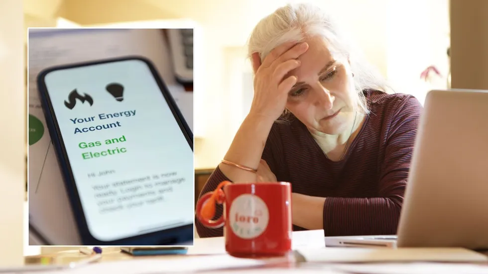 Woman on laptop and energy bill