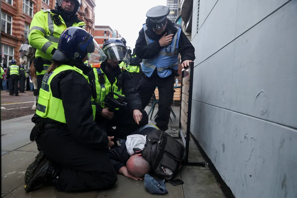 Police make arrest at Manchester protest