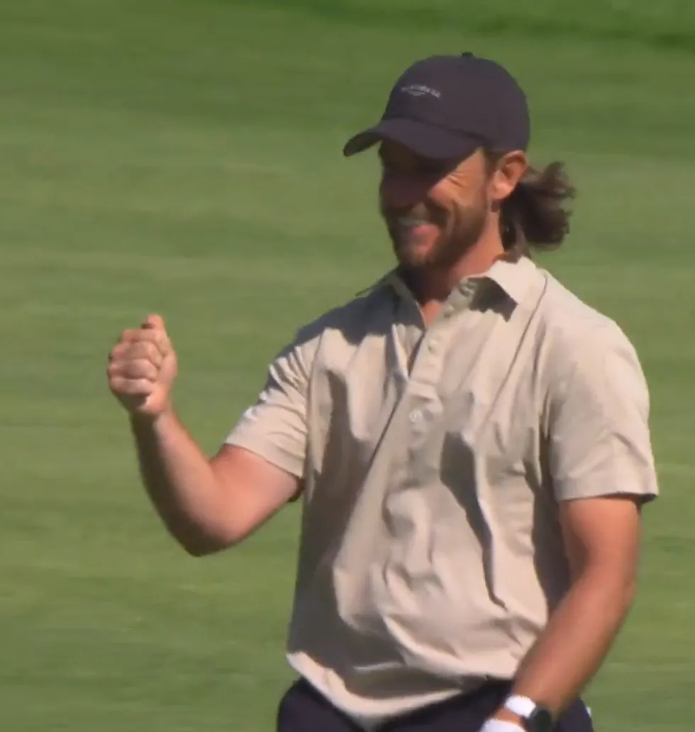 Tommy Fleetwood hit a 'slam dunk' shot, making a brilliant noise along the way