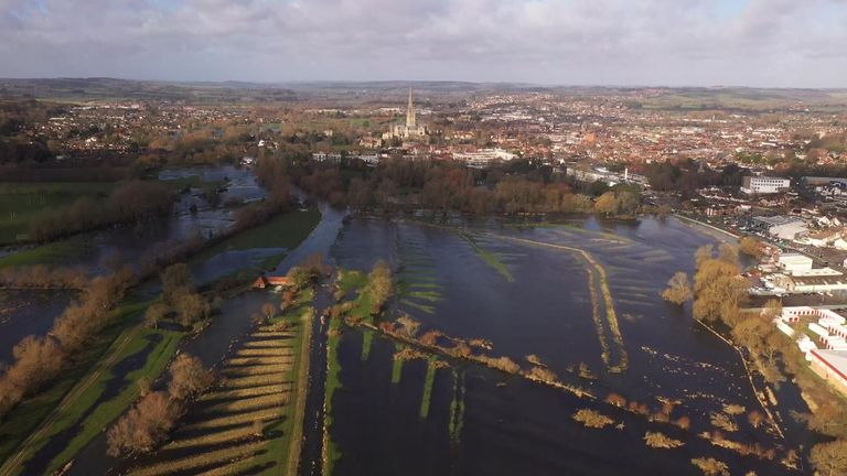 Flooding in Salisbury, Wiltshire