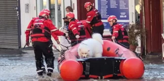 London flooding sees firefighters forced to use boats to save residents