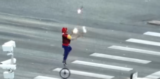 Fire-juggling unicyclist caught performing on crossing | US News