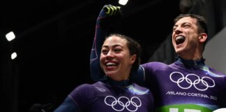 Team GB earn second gold medal of the day at Winter Olympics as skeleton mixed team triumph