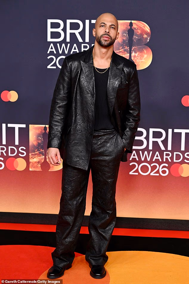 Marvin humes opted for a leather look for the night