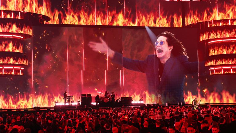 The tribute performance to Ozzy Osbourne. Pic: Reuters
