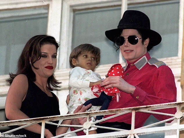 Singer Michael Jackson with then wife Lisa Marie Presley in Budapest, Hungary in 1994