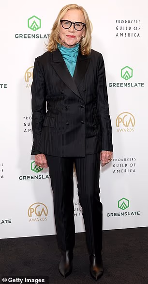Amy Madigan stepped onto the red carpet wearing a double-breasted blazer as well as matching trousers