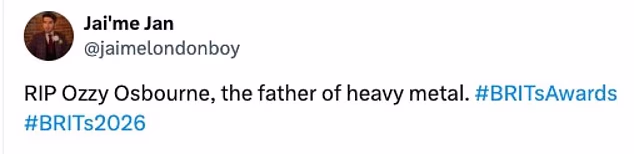 Fans were full of praise for the 'fitting tribute'