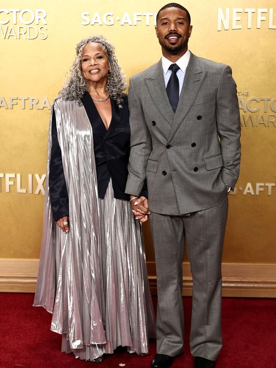 Michael B Jordan with his mum Donna. Pic: John Salangsang/Shutterstock/Netflix