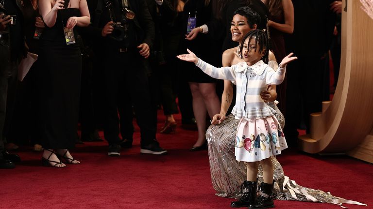 Teyana Taylor with her daughter Rue Rose Shumpert. Pic: John Salangsang/Shutterstock/Netflix