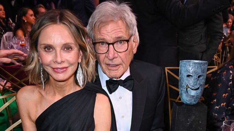 Harrison Ford with wife Calista Flockhart. Pic: David Fisher/Shutterstock/Netflix
