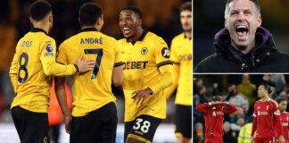 Liverpool suffer last-gasp defeat to bottom-placed Wolves to put Arne Slot under major pressure