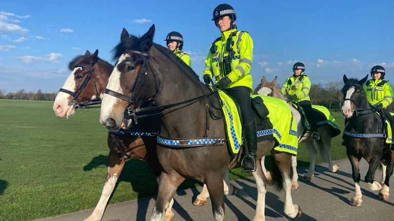 Police on horseback during Operation Vanguard