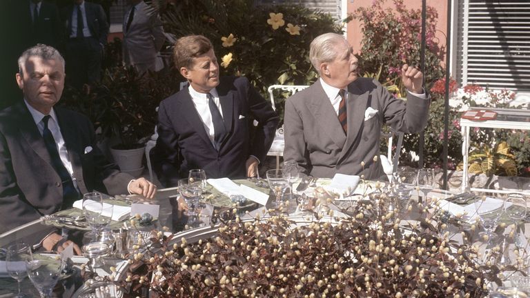 John F Kennedy with Harold MacMillan. Pic: AP
