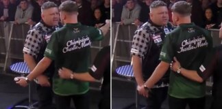 UK Open chaos as darts stars Charlie Manby and James Hurrell square up forcing referee intervention