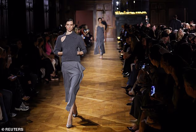 Models are seen walking down the runway at the Victoria Beckham ready-to-wear collection show