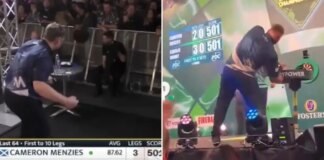 Cameron Menzies leaves UK Open crowd in hysterics after ‘punching table’ again