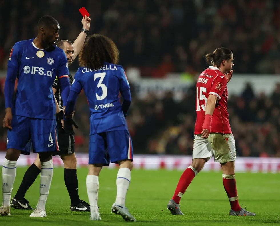 George Dobson's red card proved a key moment in the match