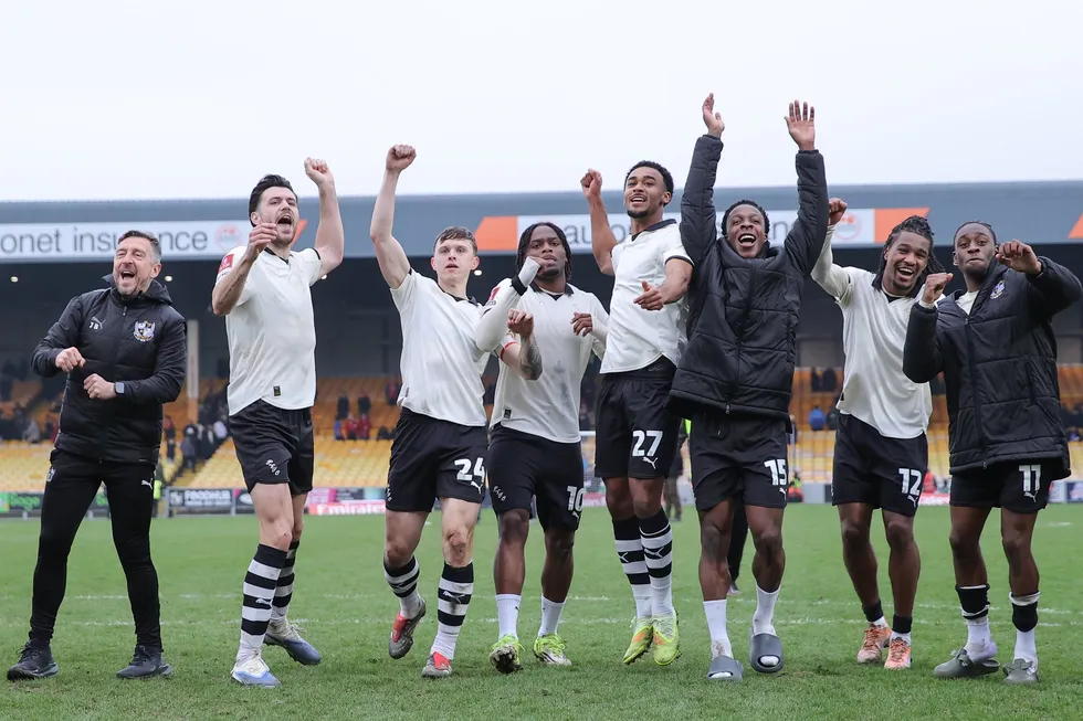 Port Vale, who are bottom of League One, celebrated wildly after the victory