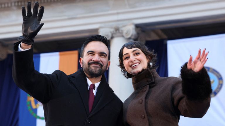 Zohran Mamdani and his wife were not at home during the protests. Pic: Reuters