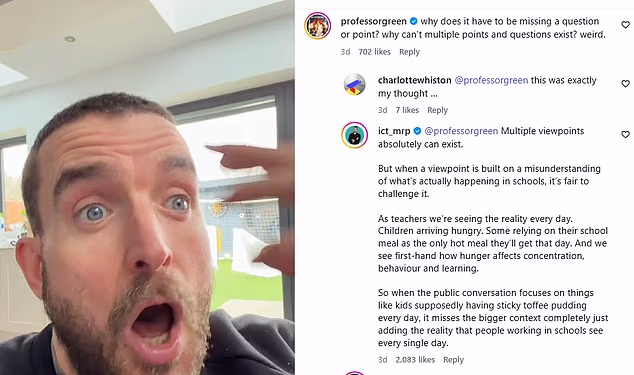 Teacher and author Lee Parkinson MBE took to Instagram to share a video hitting back at Montana, in which he wrote: 'Another hot take which completely misses the point, how many of these are we going to do?