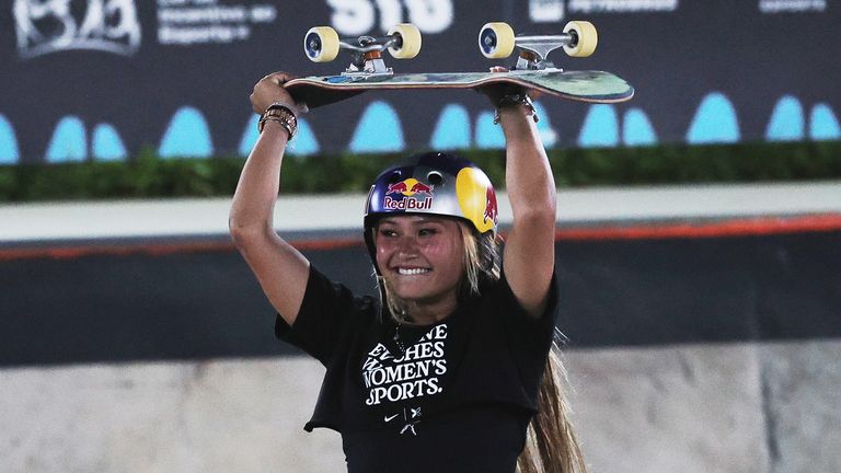 Sky Brown won with nearly four points ahead of her opponents. Pic: AP