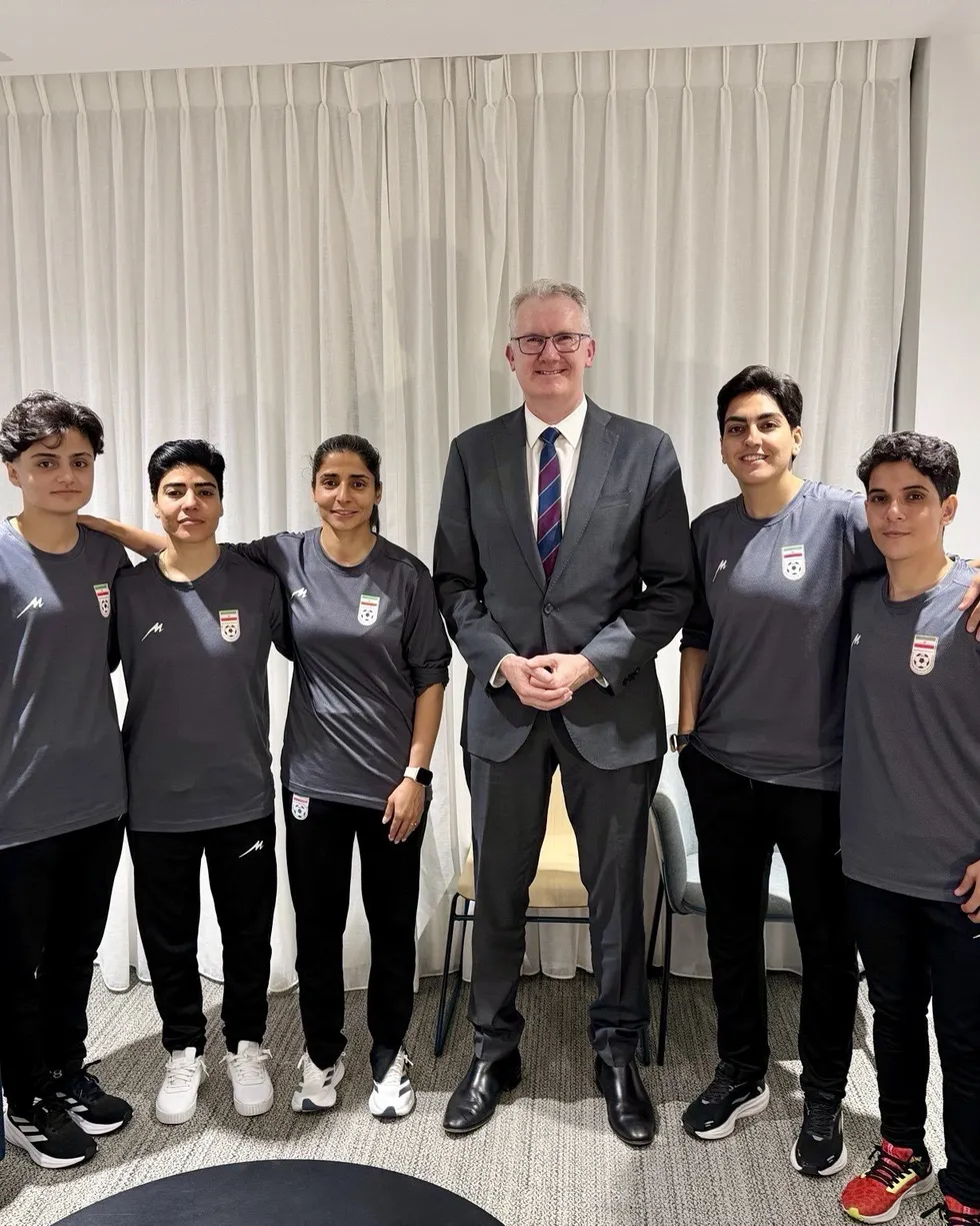 Tony Burke and Iranian footballers