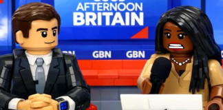 Watch hilarious moment Tom Harwood and Nana Akua react to lego AI versions of themselves