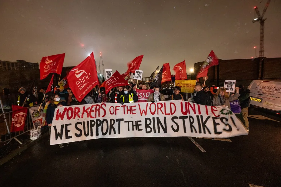 picket line in central Birmingham