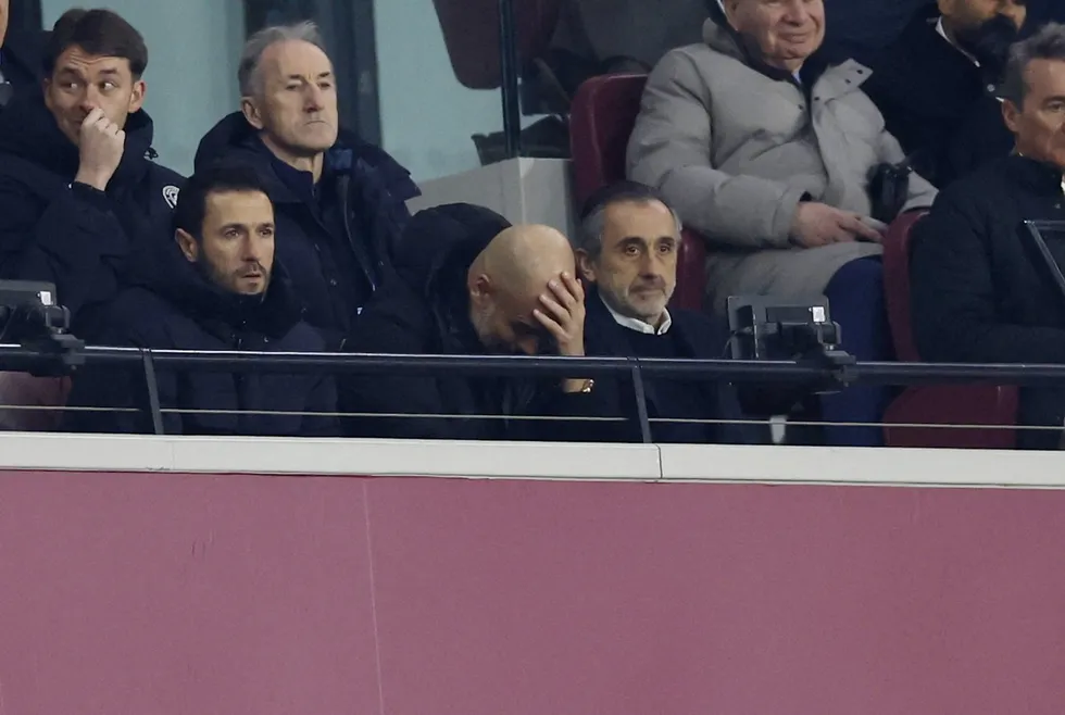Pep Guardiola, who is serving a touchline ban, was forced to watch on from the stands