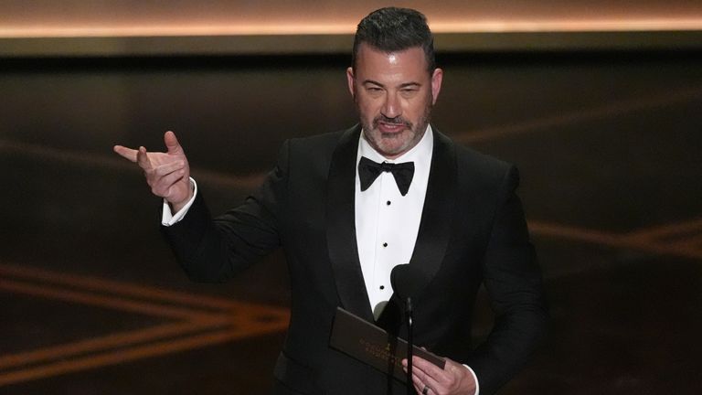 Jimmy Kimmel appeared to make a dig at Donald Trump. Pic: AP