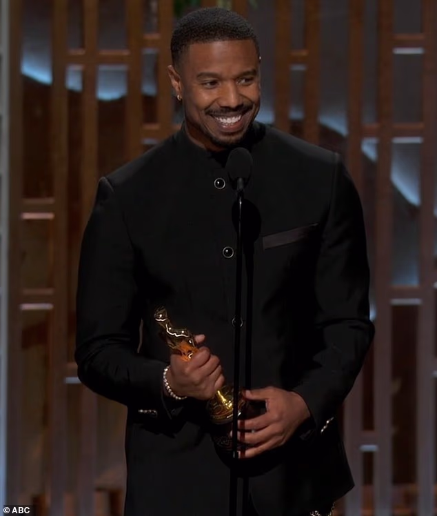 Jordan beamed on stage as he accepted the coveted Best Actor honor on Sunday night