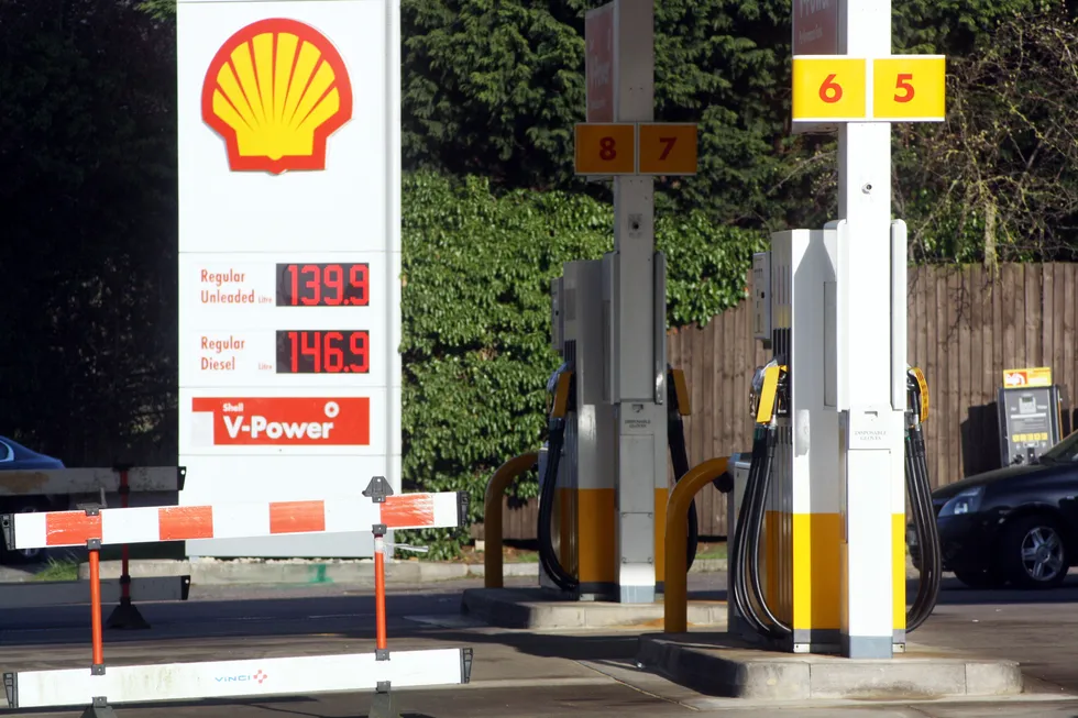 A Shell petrol station.