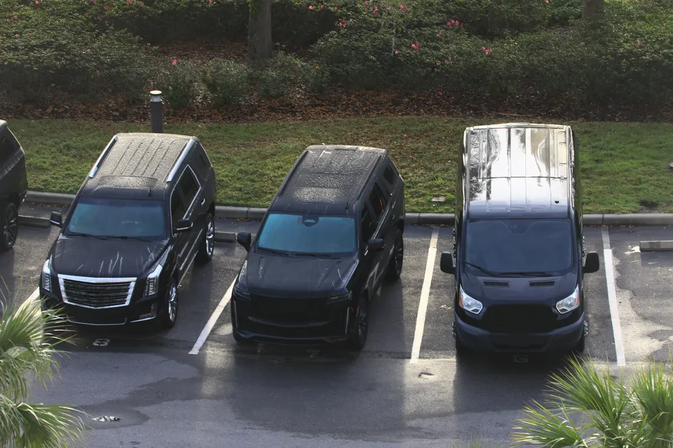 SUVs parked in parking bays