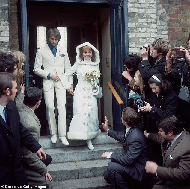 The couple married at Gerrards Cross Church in Buckinghamshire on February 18, 1969 (pictured)