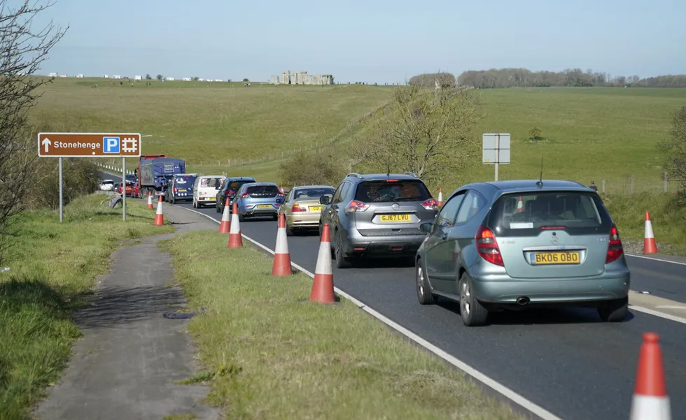 Traffic outside Stonehenge
