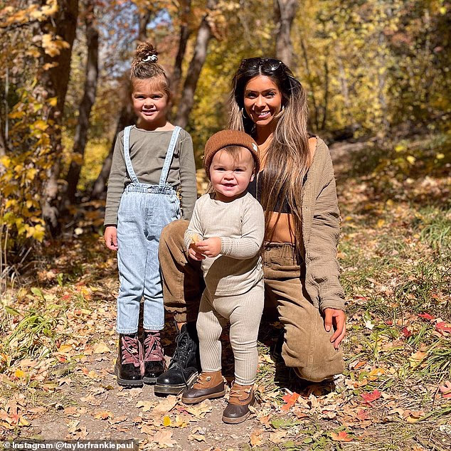 Here the reality TV star is seen with her two children