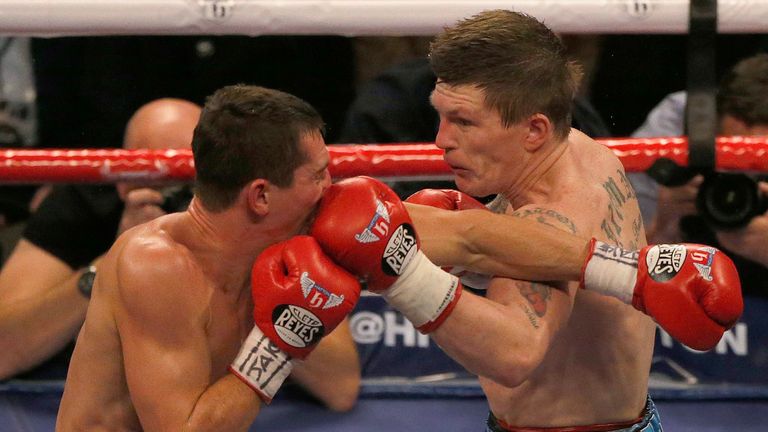 Ricky Hatton in his last professional fight against Vyacheslav Senchenko in 2012. Pic: Reuters