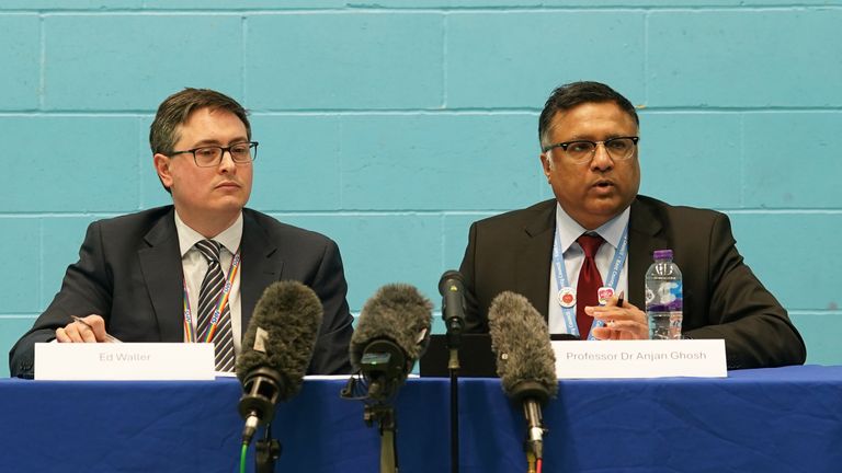 (L-R) Ed Waller, from NHS Kent and Medway, and Professor Dr Anjan Ghosh, the county council's director of public health. Pic: PA