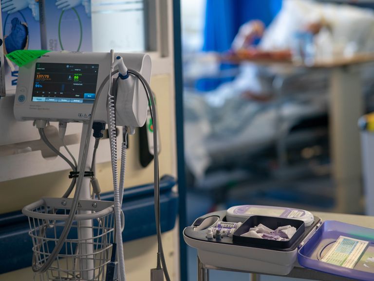 A general view of medical equipment on an NHS hospital ward. Pic: PA