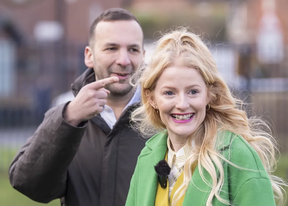 Gorton & Denton MP Hannah Spencer with party leader Zack Polanski