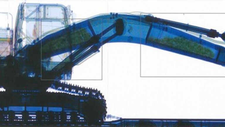 £44m of MDMA was discovered concealed inside a excavator shipped to Australia Pic: National Crime Agency