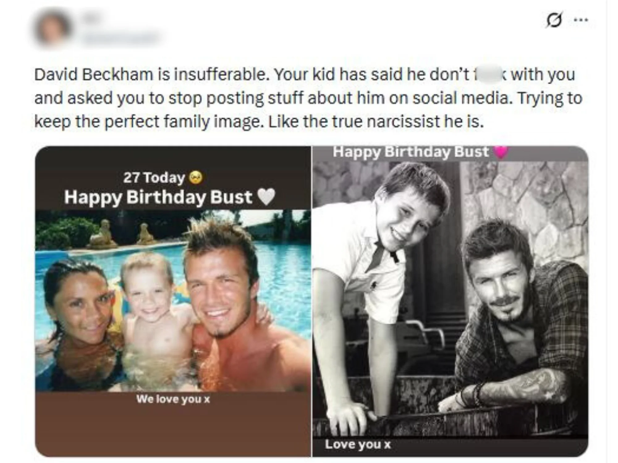 David Beckham's birthday posts