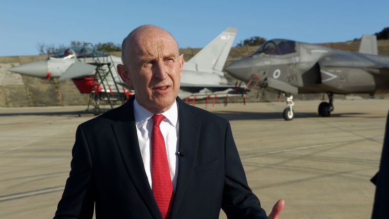 Defence Secretary John Healey interviewed at RAF Akrotiri in Cyprus.