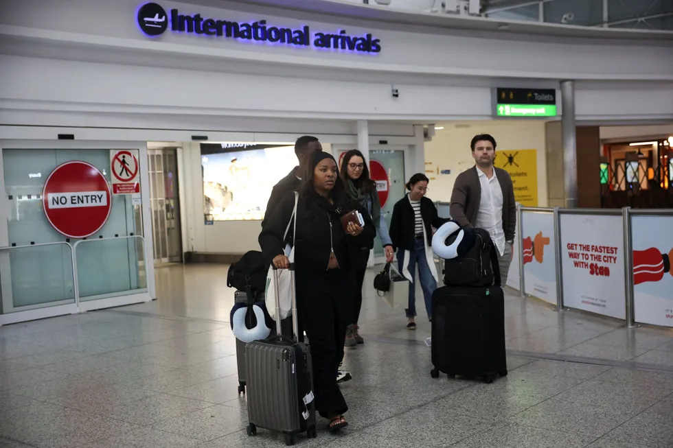 Britons at Stansted Airport after evacuation flight