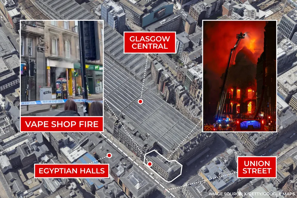 Glasgow Union Street fire map