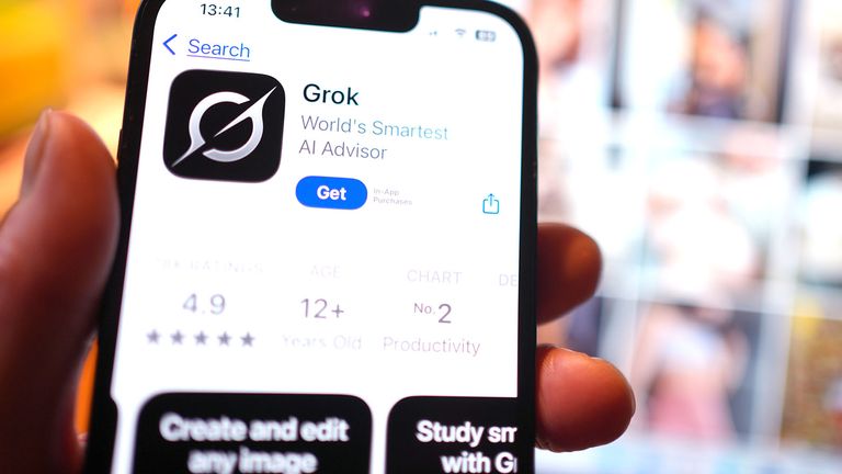 The AI app Grok.
Pic: PA
