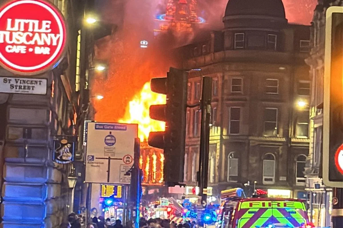 \u200bFire has broken out in the city centre