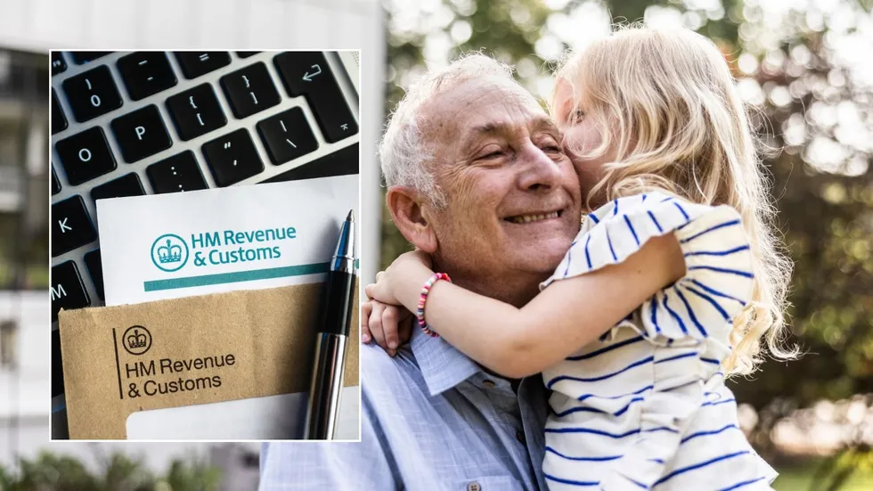 Grandparent holding child and HMRC letter